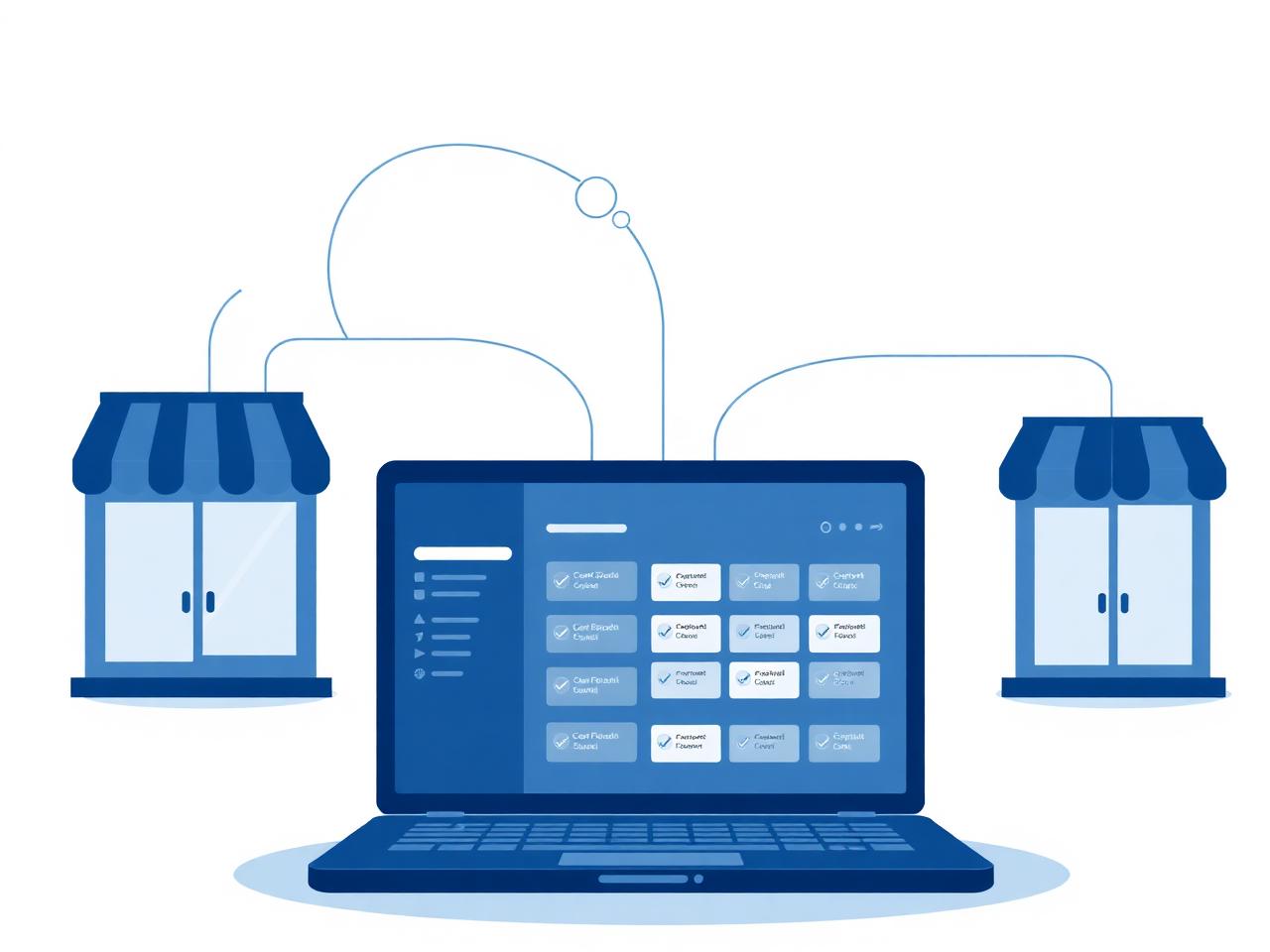 Multiple outlets connected to a central manager dashboard